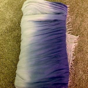 Beautiful ombré blue to white scarf one of a kind